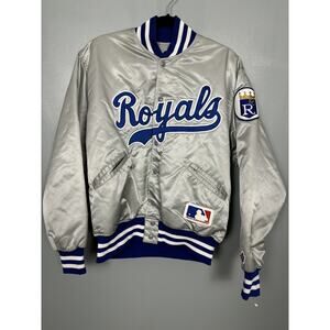 Vintage Kansas City Royals Felco Bomber Jacket Ultra-Rare 1990’s Silver Large KC
